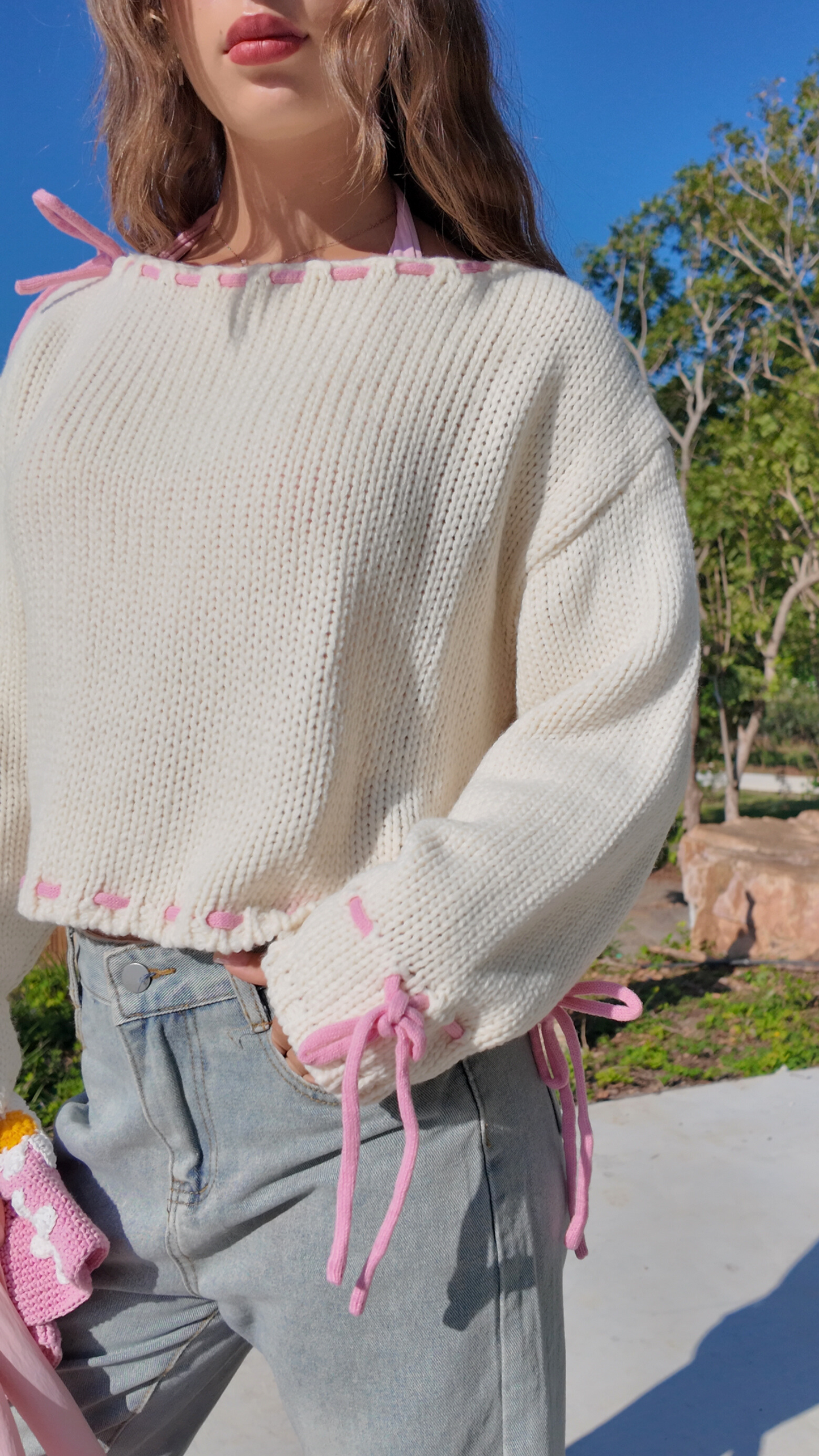 Daisy Charm Chunky Knit Sweater