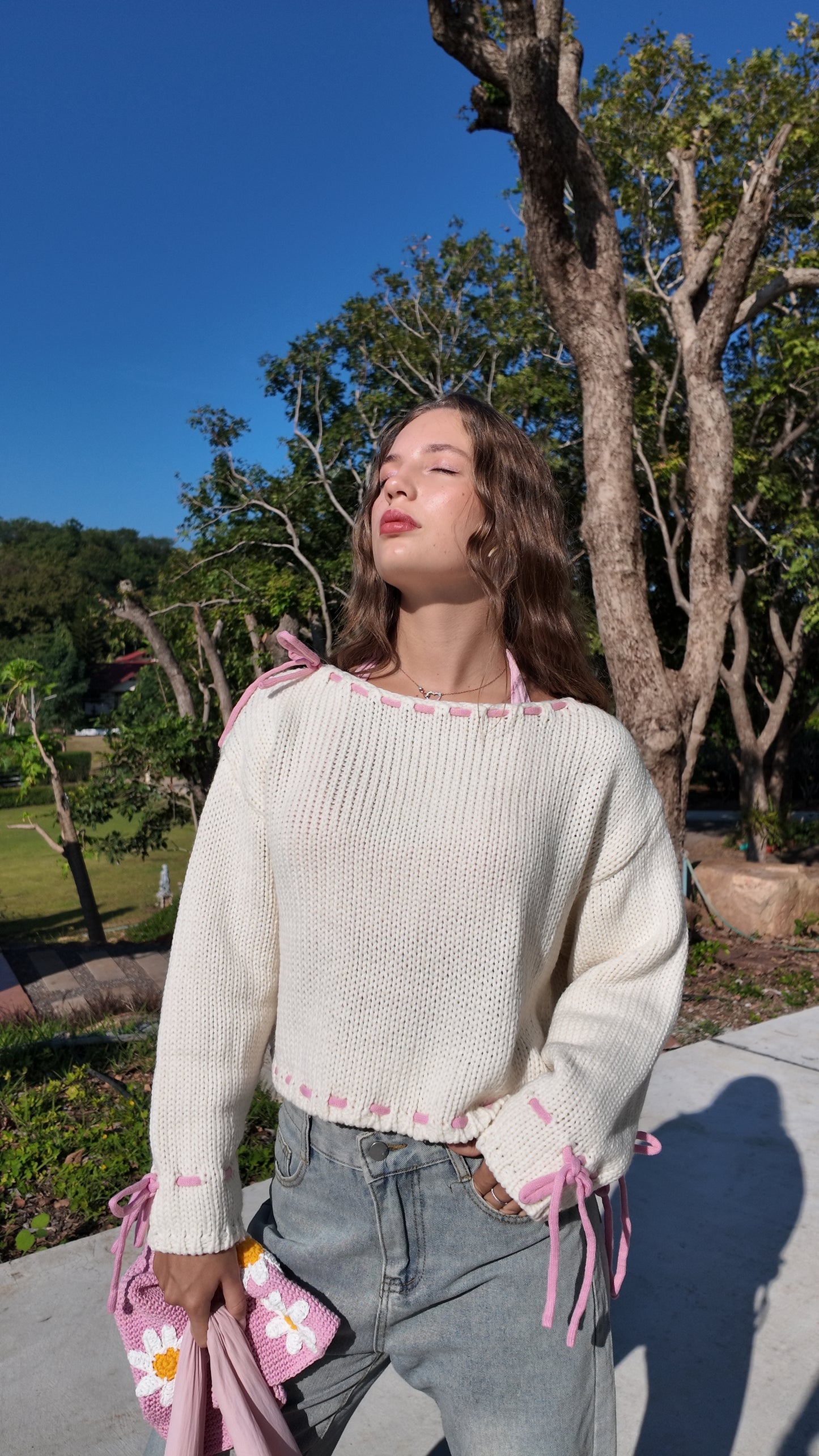 Daisy Charm Chunky Knit Sweater