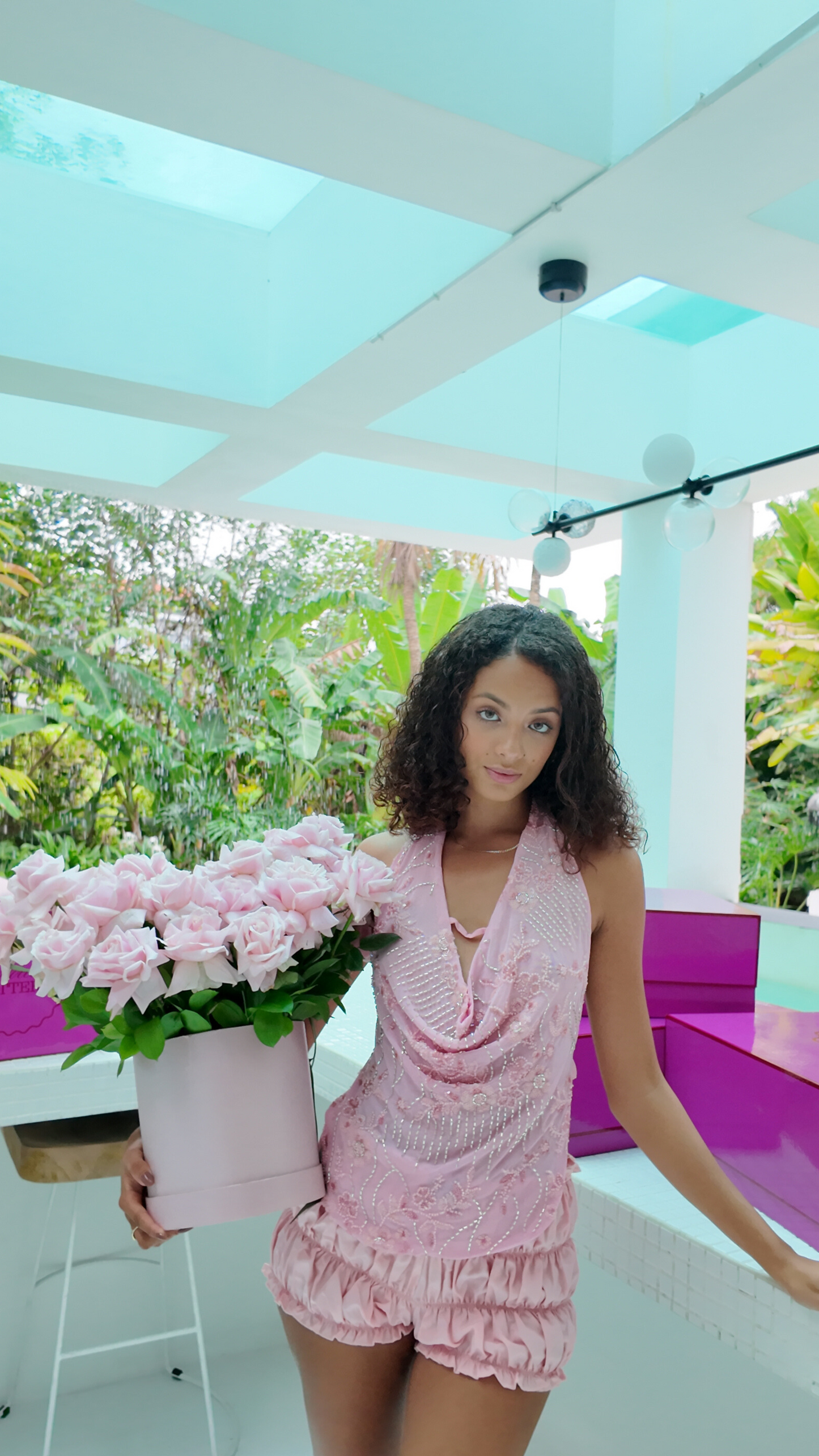 Frilly Fantasy Halter Shorts Set