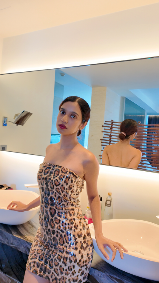 Feline Fantasy Strapless Mini Dress