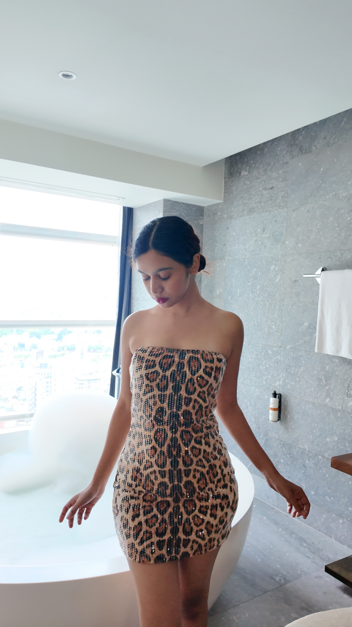 Feline Fantasy Strapless Mini Dress