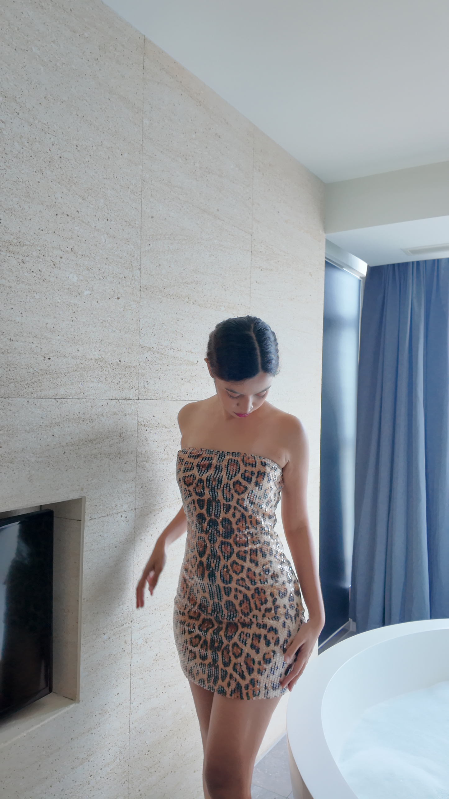 Feline Fantasy Strapless Mini Dress