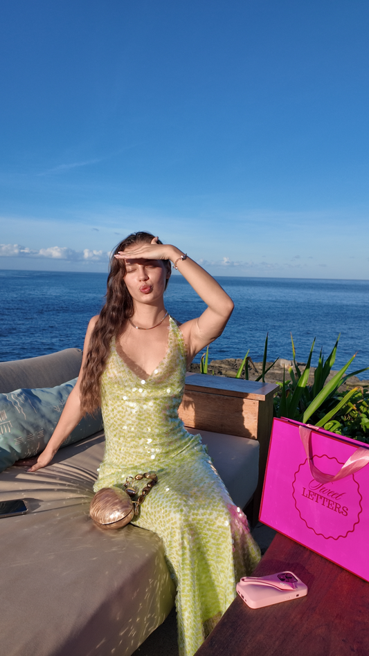 Emerald Glow Maxi Dress