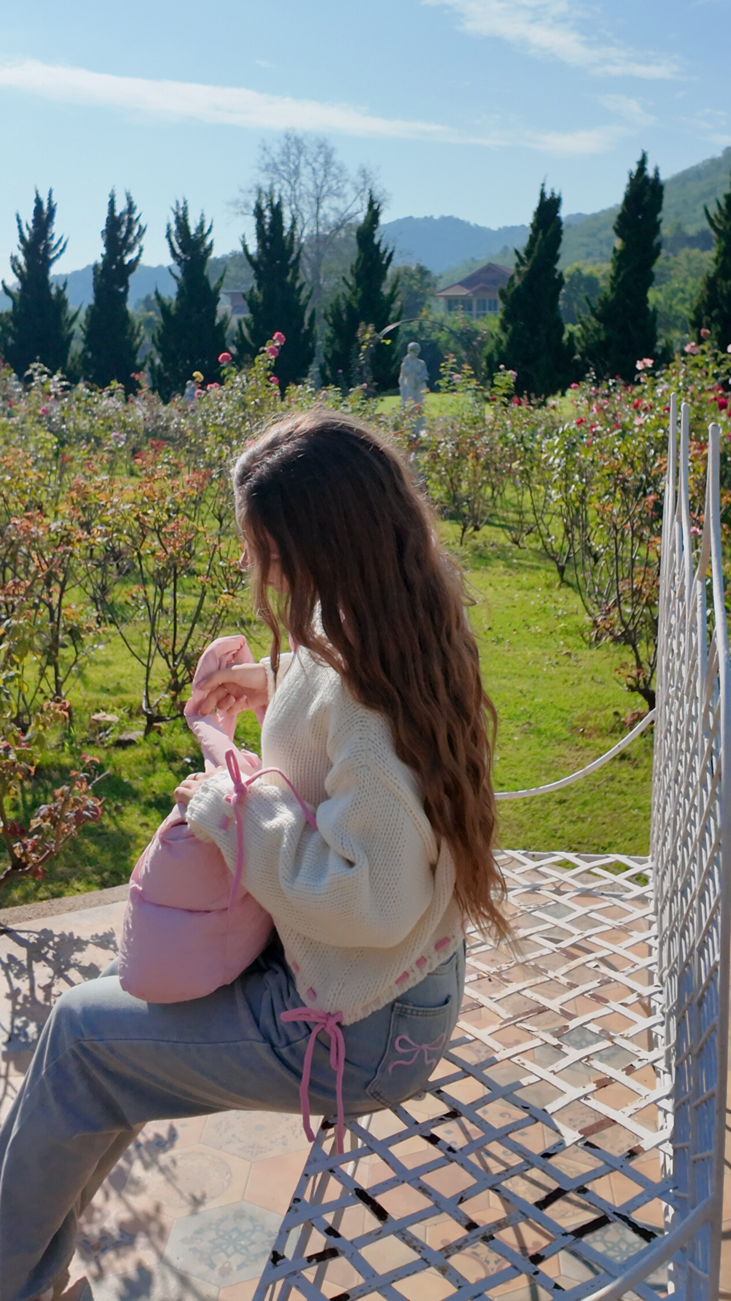 Peachy Bow Back Wide-Leg Jeans