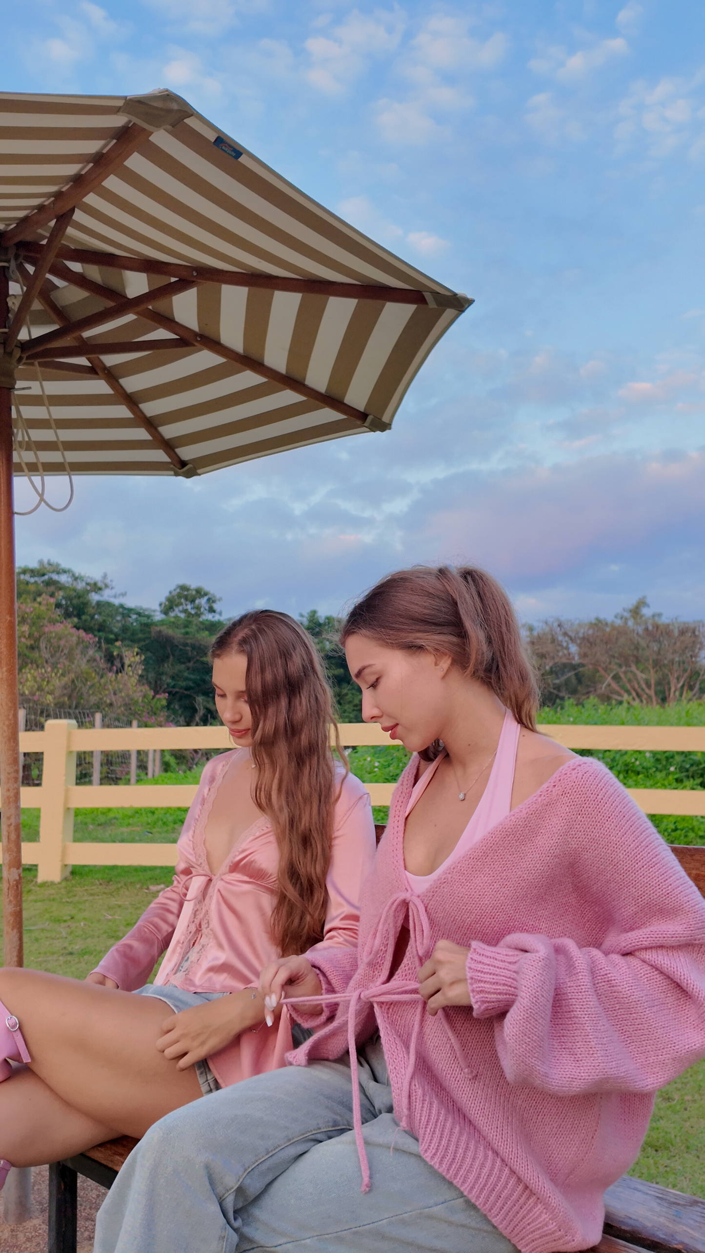 Blush Pink Bow Tie Sweater- Farm girl aesthetic